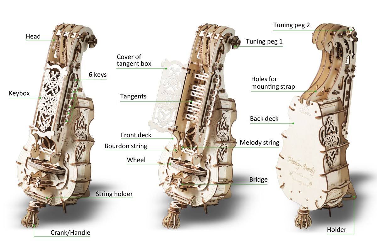 Ugears Hurdy Gurdy Mechanical 3D Puzzle