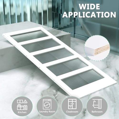 32 x 84 Inch Glass Sliding Barn Door Slab and 5.5ft Hardware Kit Included, 5 Frosted Glass, LVL Wood Panel Covered with White Water-Proof Scratch-Resistant PVC Surface, Simple DIY Assembly