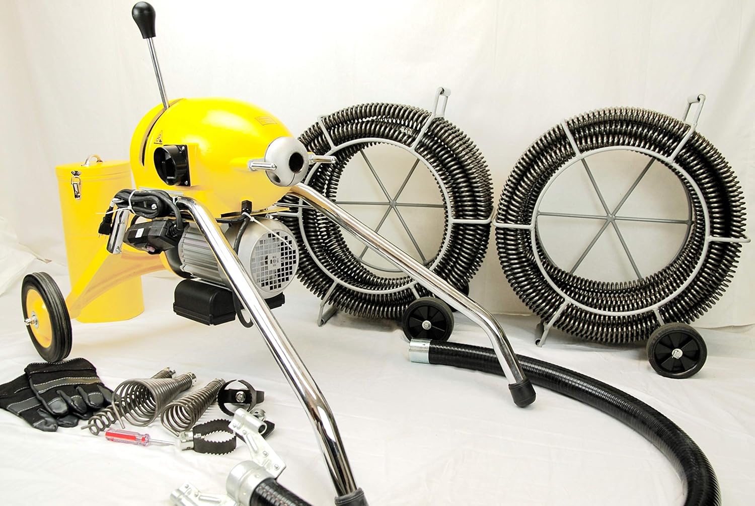 Package Deal BLUEROCK Tools SDS200 2" - 8" Sectional Pipe Drain Cleaning Machine Snake Cleaner