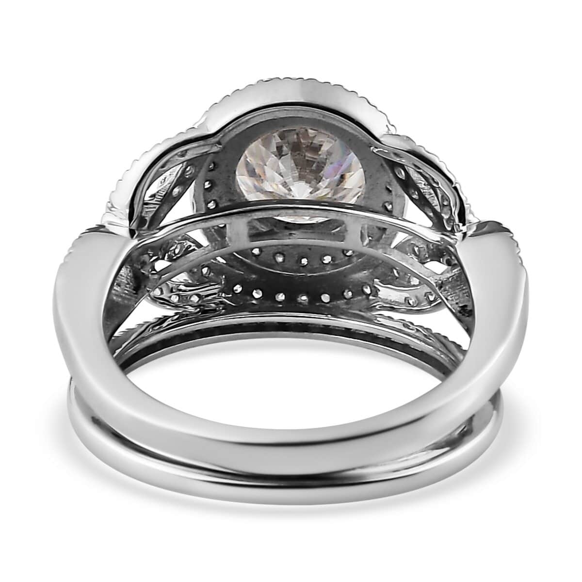 Shop LC Moissanite Round 925 Sterling Silver Platinum Plated Stackable Ring for Women Jewelry Size 7 Ct 2.46 Birthday Gifts for Women