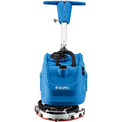 Global Industrial Commercial Electric Walk-Behind Auto Floor Scrubber, 13" Cleaning Path, 75'L Power Cord, Foldable Handle, For Industrial and Commercial Use