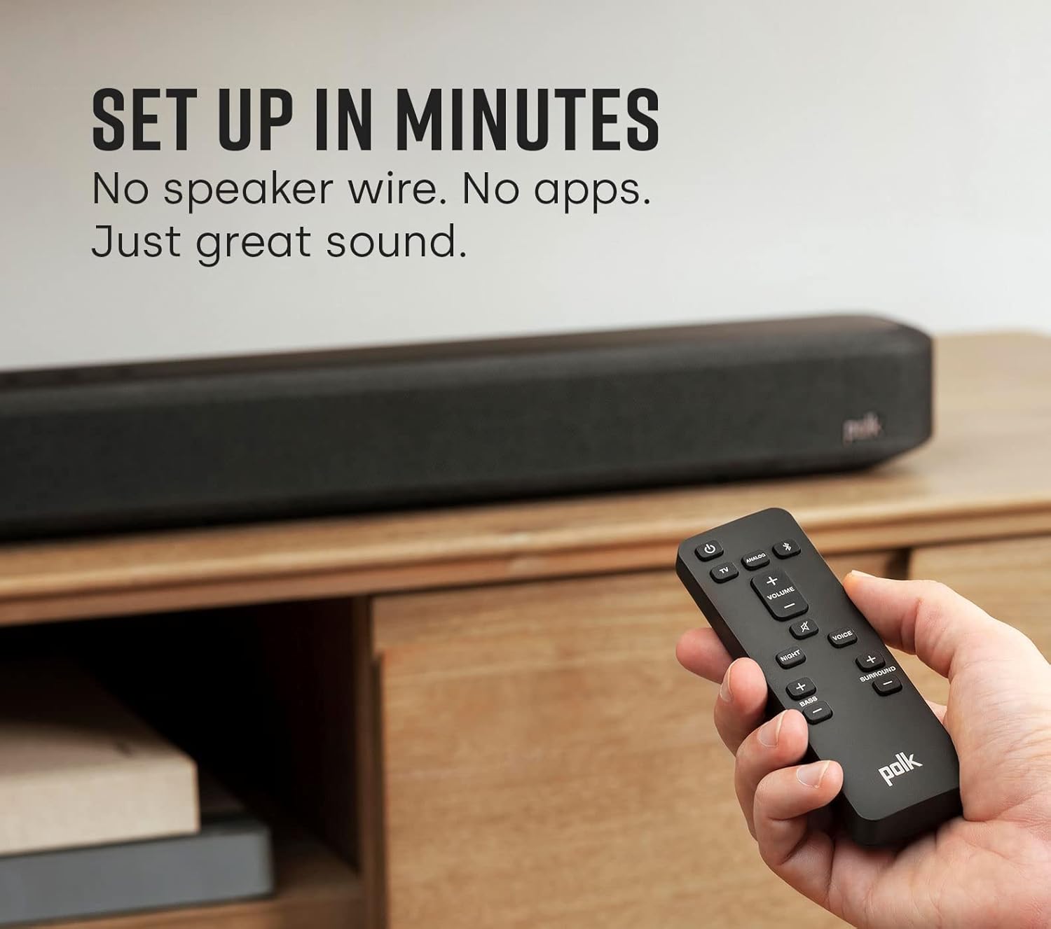 Polk True Surround III 5.1 Channel Wireless Surround Sound System, Includes Sound Bar, L & R Rear Surrounds and 7" Subwoofer, Dolby Digital Decoding, Built-in Bluetooth, Easy Setup