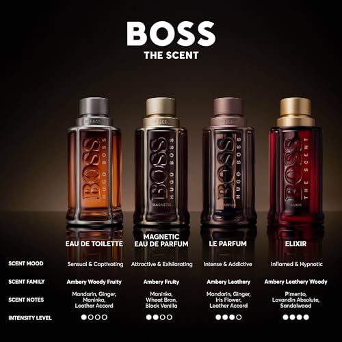 Hugo Boss The Scent Magnetic Eau de Parfum – Ambery Men's Cologne – With Notes of Maninka Fruit & Vanilla – Luxury Perfumes for Men – Long Lasting Fragrance