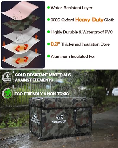 Indestructible Heated Cat House for Outdoor Cats in Winter, Extremely Waterproof & Weatherproof, Insulated Outside Feral Cat House Shelter for Stray Barn Cat