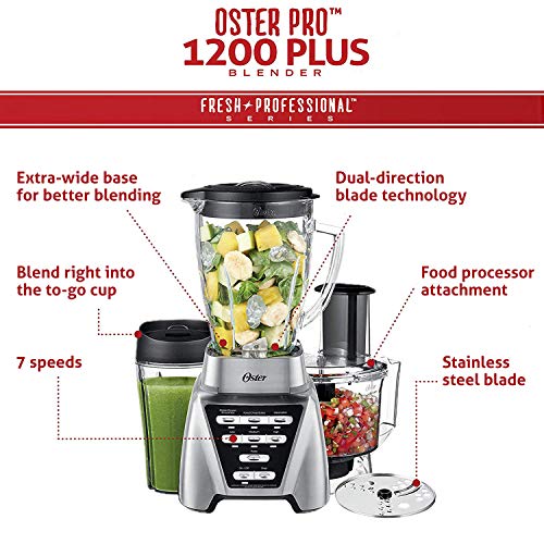 Oster Blender | Pro 1200 with Glass Jar, 24-Ounce Smoothie Cup