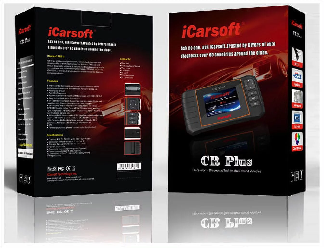 iCarsoft CR Plus Professional Diagnostic Tool Code Reader for Multi Brand Vehicles