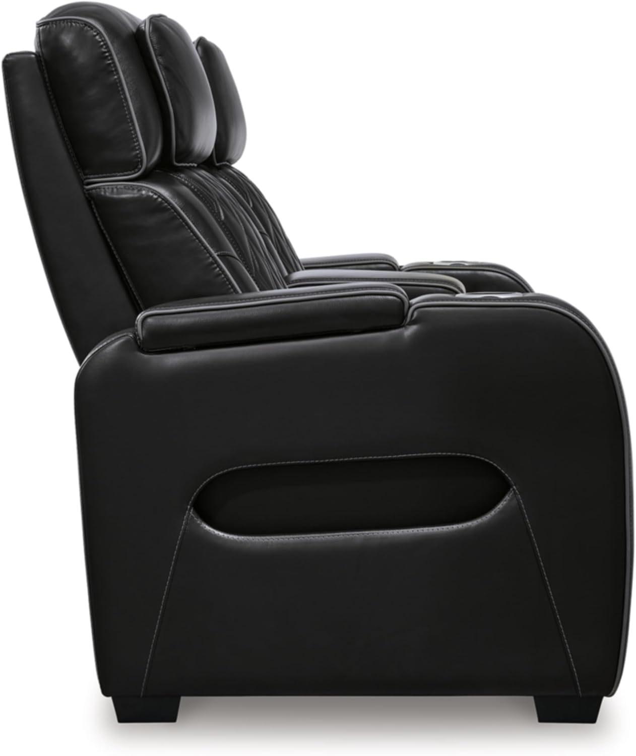 Signature Design by Ashley Boyington Power Reclining Loveseat with Console Love Seats, 75" W x 42" D x 44" H, Black