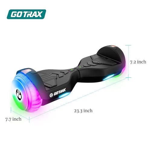 Gotrax Hoverboard with 6.5" LED Wheels & Headlight, Max 4/5 Miles Range, 6.2mph Power by Dual 200W Motor, UL2272 Certified and 50.4Wh/65.52Wh Battery Self Balancing Scooters for 44-176lbs Kids