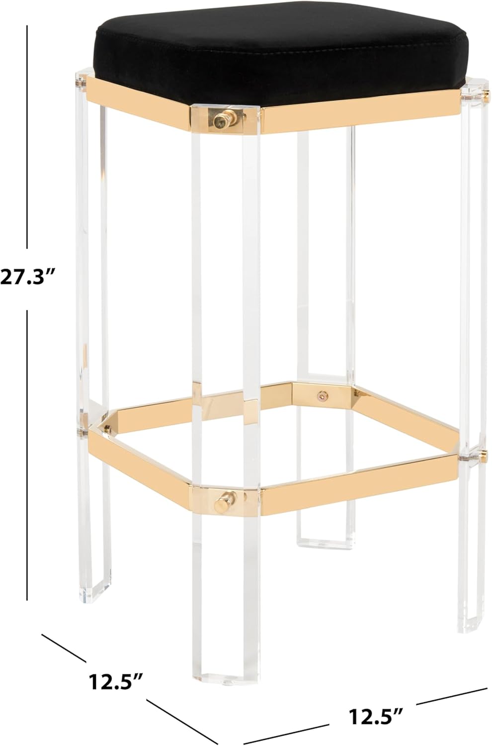 Safavieh Home Collection Cicely Acrylic Bar Stool, Black