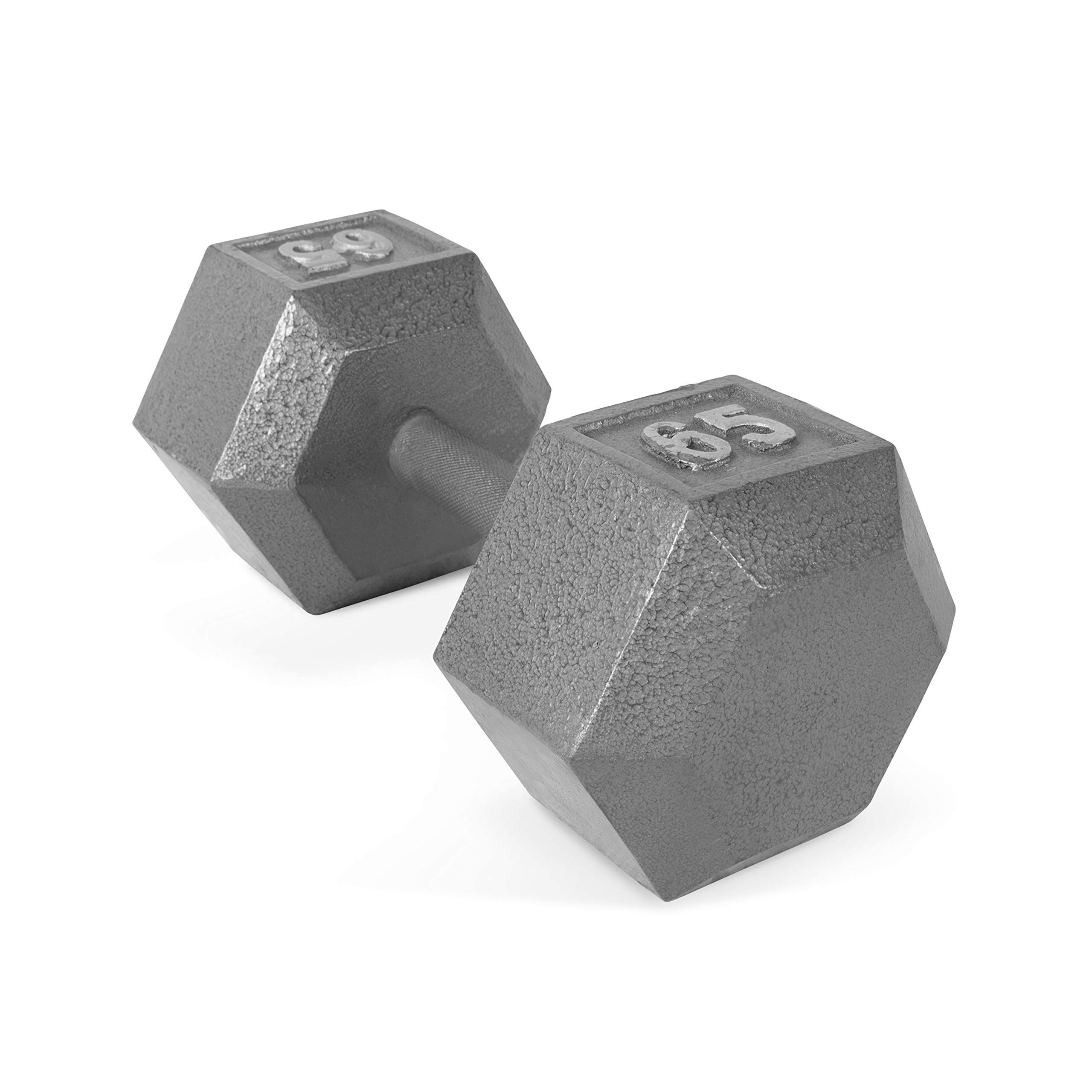 Cap Barbell Grey Solid Hex Dumbbell; 65 lbs
