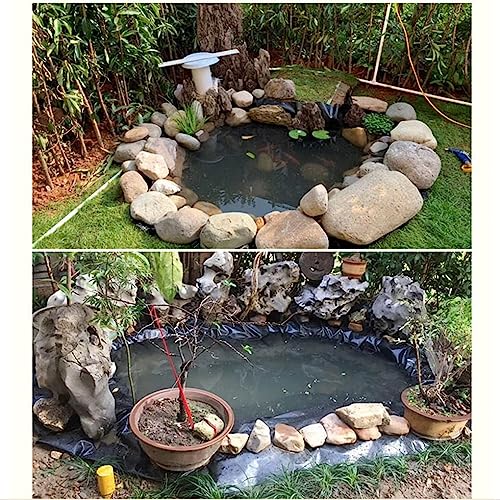 Black HDPE Exterior Pond Liner, Thickness 0.13MM Garden Fish Pond Preformed Liners Membrane, Flexible Foldable & UV Resistant,Black,10x10m