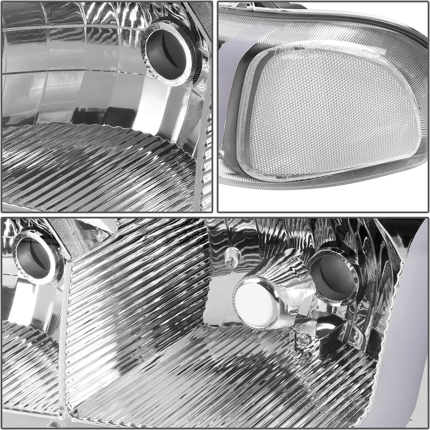 DNA Motoring HL-LB-SIERRA99-CH-CL1 4PCs LED DRL Strip Headlight+Bumper Lamp[99-07 GMC Sierra/Yukon],Chrome Clear