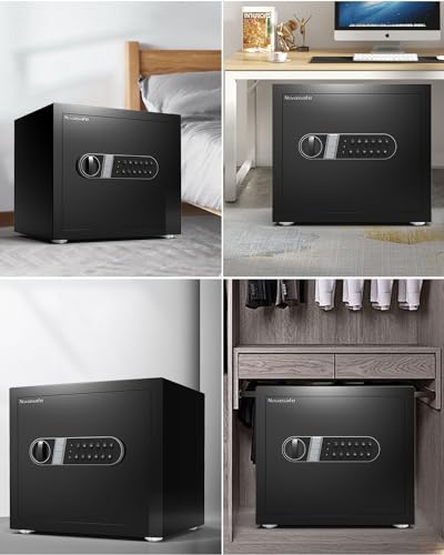Safe box, 2.0 Cu ft Home Safe with Fireproof Waterproof Bag & Key, Security Money Safe for Cash, Documents, Jewelry, Valuables, Digital Electronic Keypad, Dual Alarm System, Cabinet Safe
