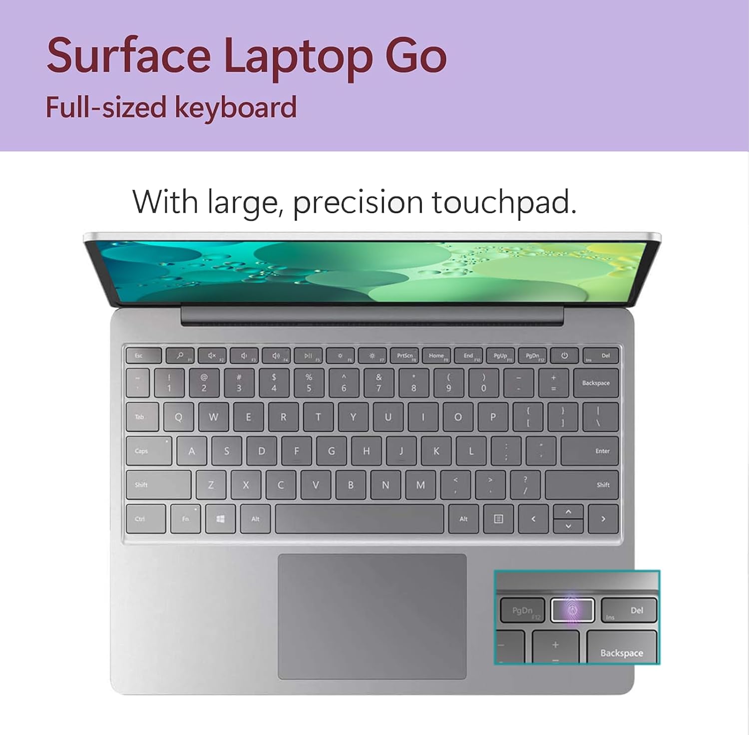 Microsoft Surface Laptop Go Touchscreen, 12.4in(1536x1024) Surface Laptop Go Touchscreen with Fingerprint, Core 10th Gen Processor 3.6GHz, 8GB RAM, 256GB SSD, Silver, Win10pro(Renewed)