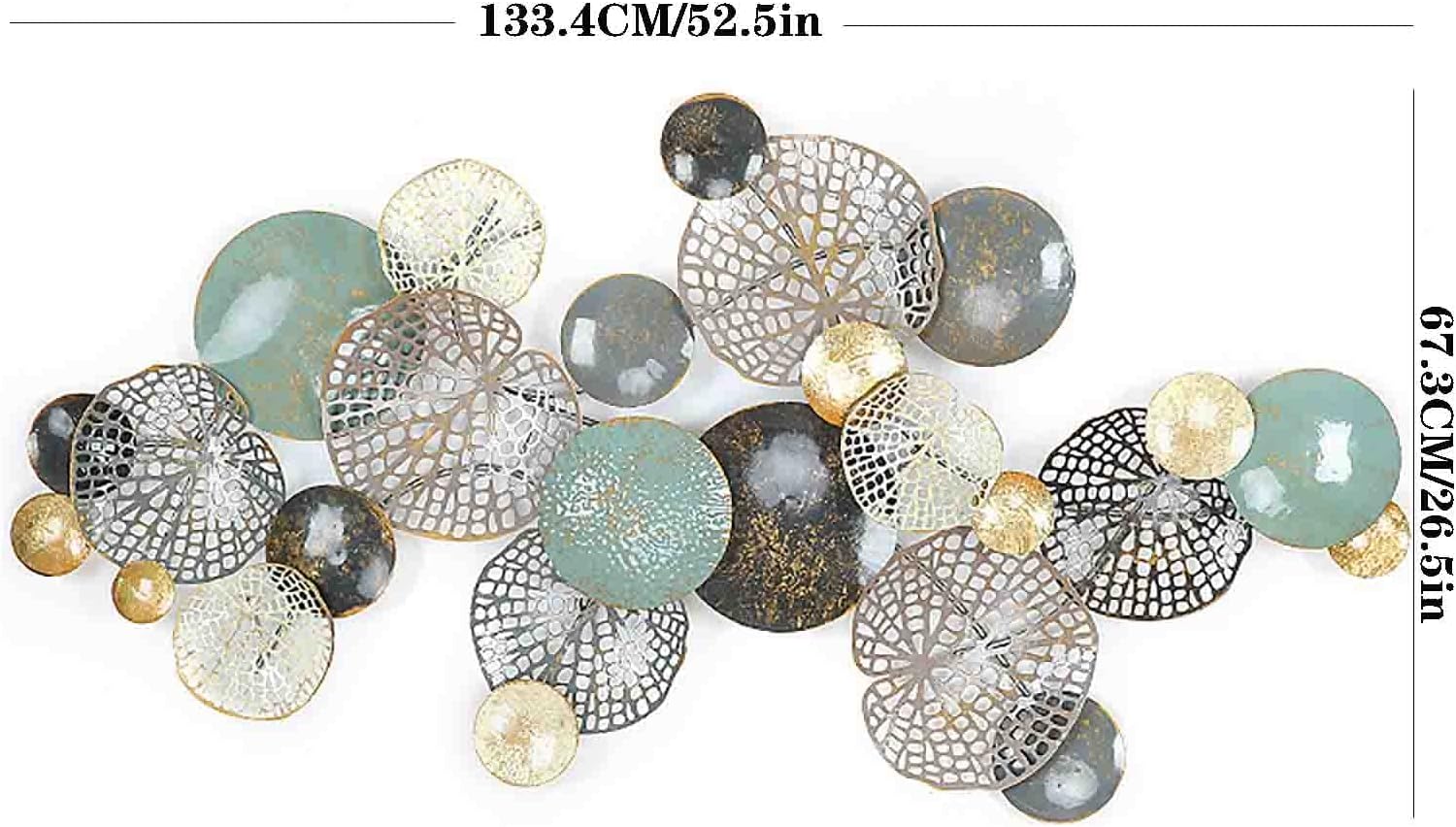 KILELI 3D Metal Wall Art Décor, Wall Decor Living Room,Retro Old Craft Abstract Openwork Wall Sculptures Hanging for Home Decorations, Bedroom, Hotel 52.5 inches X 26.5 inches