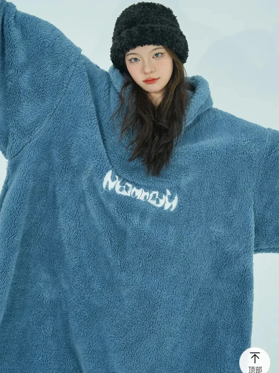 'No Romance' Streetstyle Fleeced Hooded Pjms Gown