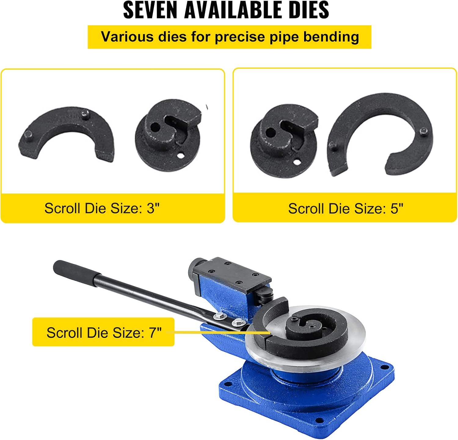 Happybuy Metal Scroll Bender SBG-30, High-Hardened Steel Scroll Bender With 3 Scroll Bender Tools, Universal Metal Rod Bender For Steel Brass Cooper Aluminum
