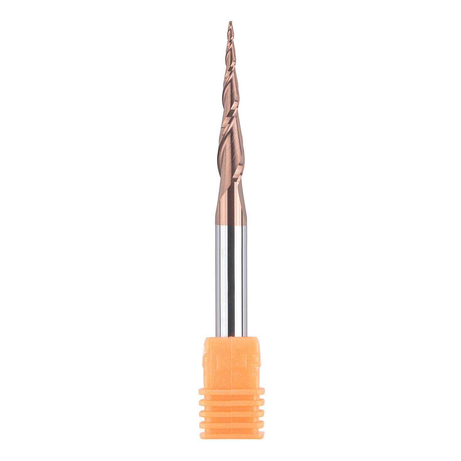 Spetool 4Pcs Tapered Ball Nose End Mill 1/4 Shank with 1.0mm Dia. Ball tip 4.82 Deg for CNC Router 3D Engraver Carving Bits Pack of 2
