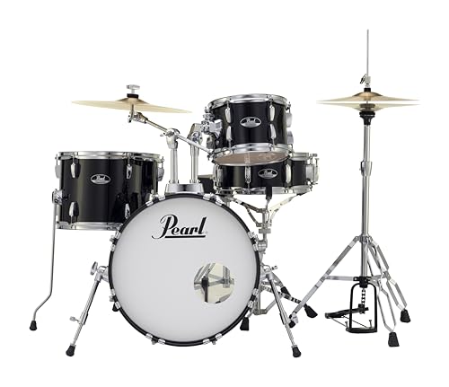 Pearl Roadshow Drum Set 4-Piece Complete Kit with Cymbals and Stands, Charcoal Metallic (RS584C/C706)