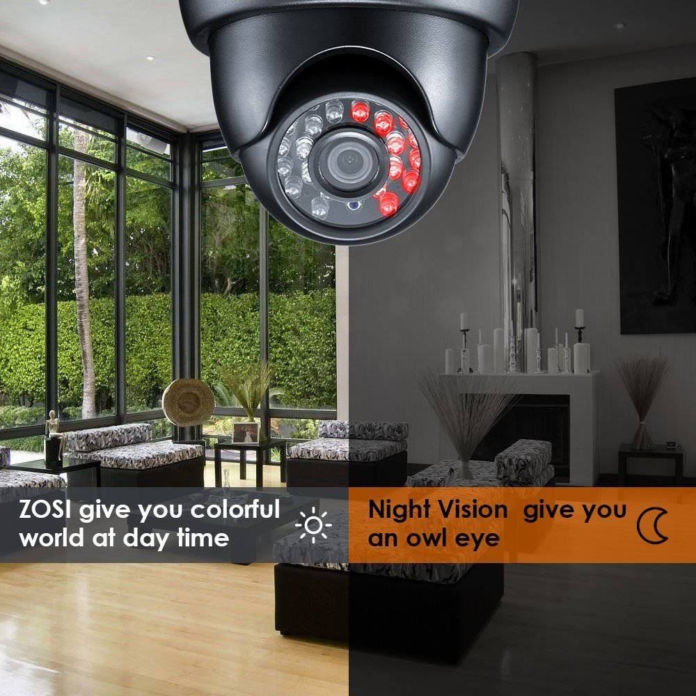 ZOSI 4 Pack 1/3 1000TVL 960H High Resolution Security Surveillance CCTV Camera Kit HD