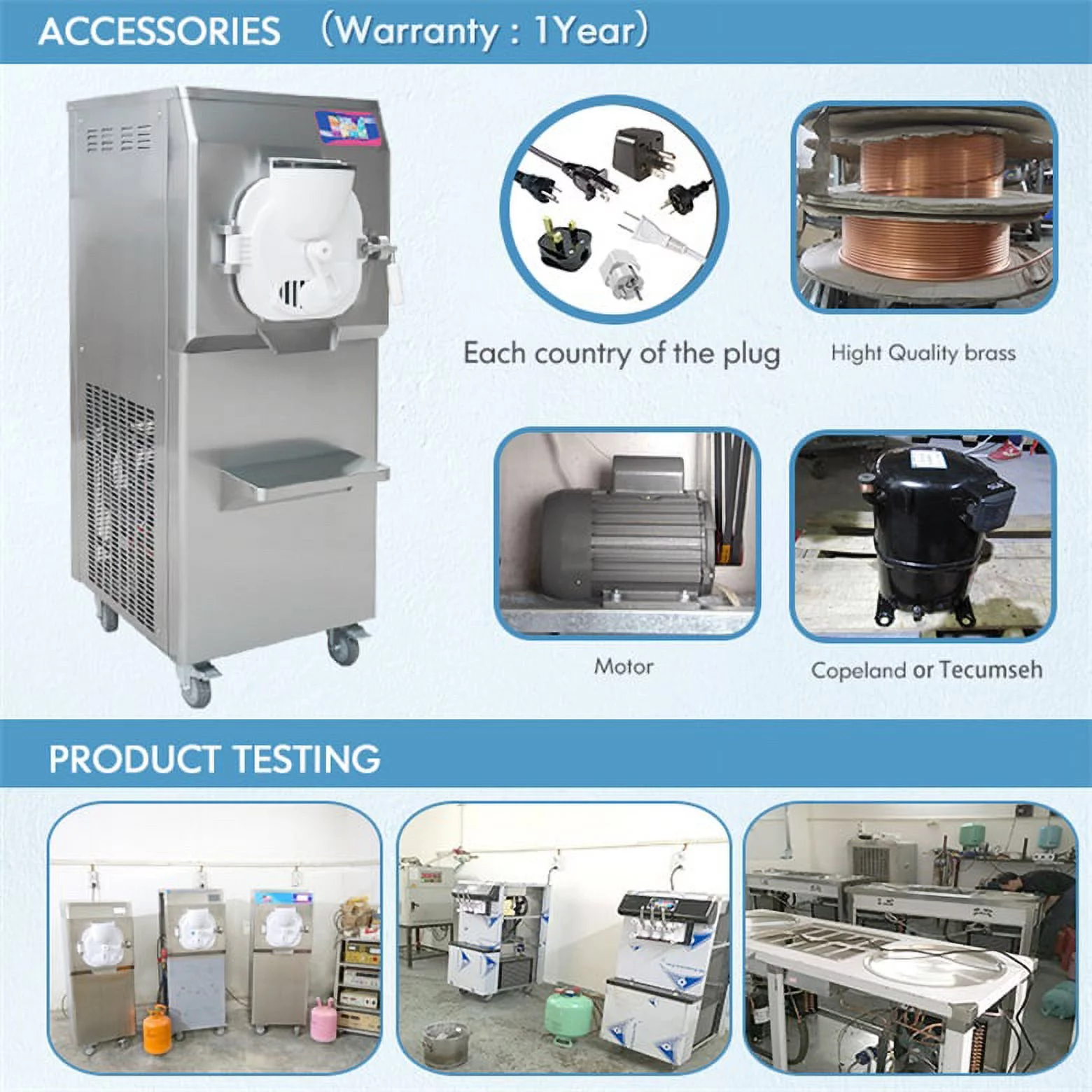Kolice Commercial Gelato Hard Ice Cream Machine,Italian Water Ice Machine,12 -15 Gal / Hour