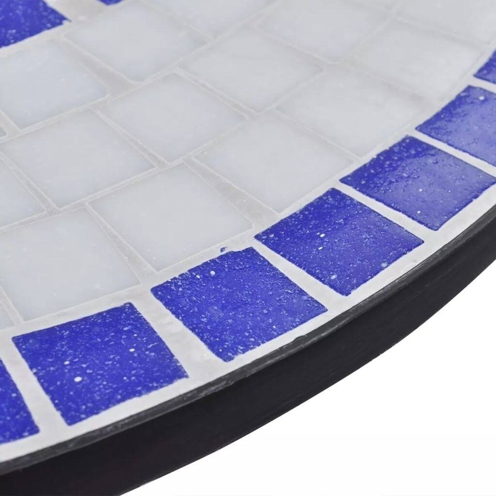 vidaXL Bistro Table Blue and White 23.6x22 Mosaic