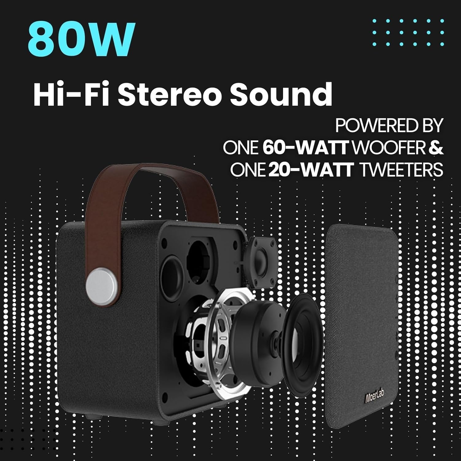 Overture Auracast Portable Bluetooth Speaker with 80W Stereo Sound, Deep Bass, 20H Playtime, 66ft Bluetooth Range, Bluetooth 5.3 TWS Pairing Portable Wireless Speaker for Outdoor, Home, Party