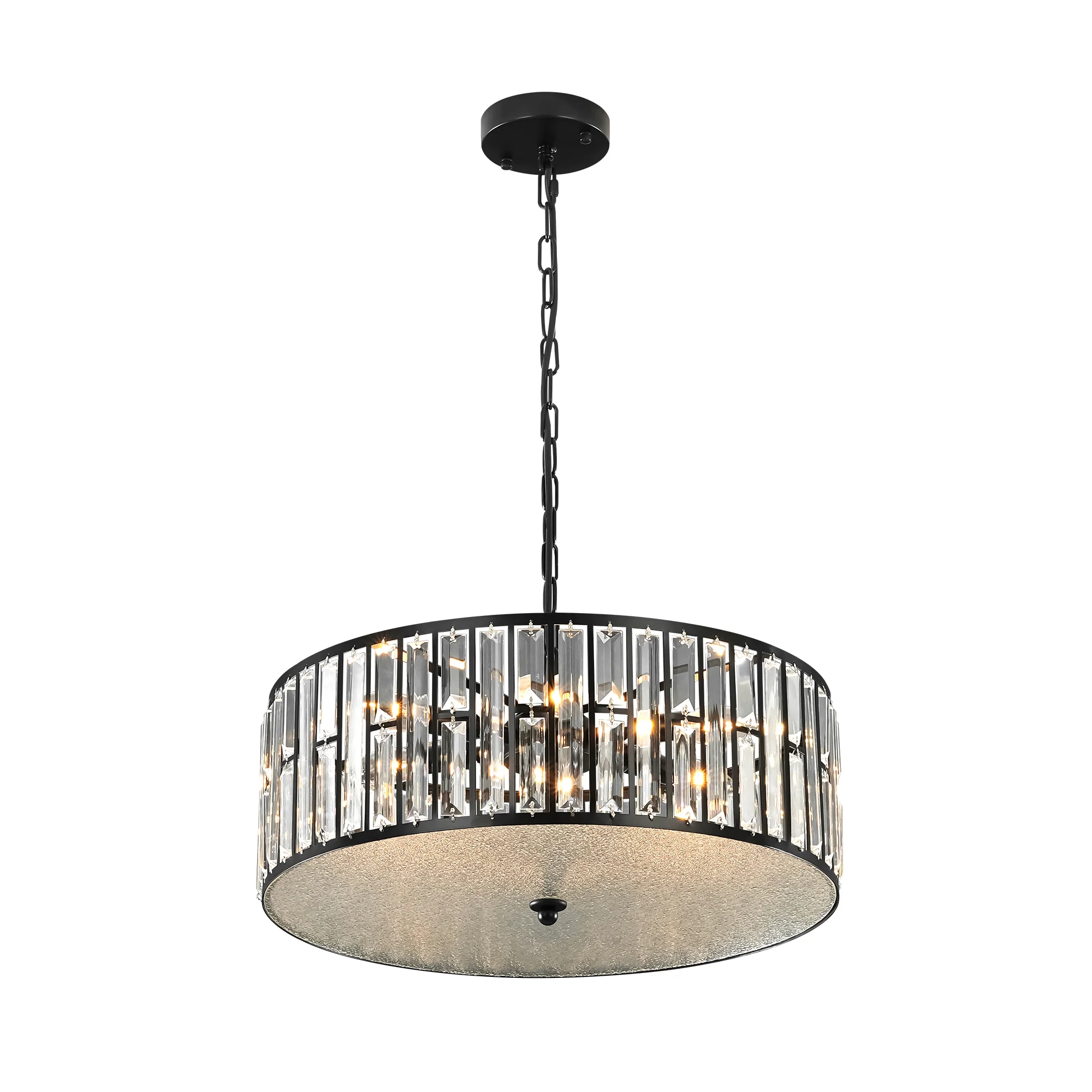 Velroa 6-Light Dimmable Crystal Modern Drum Shaded Chandelier (19)