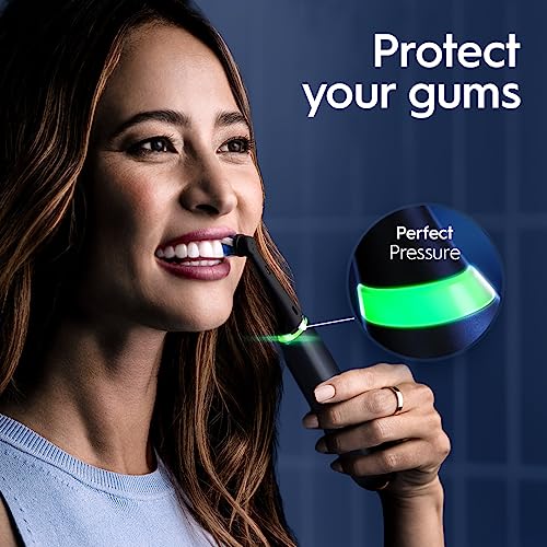 Oral-B iO Series 9 Rechargeable Electric Toothbrush with Visible Pressure Sensor to Protect Gums, 2 Min Timer, 7 Cleaning Settings, 4 Replacement Toothbrush Heads, and Charging Travel Case, Rose