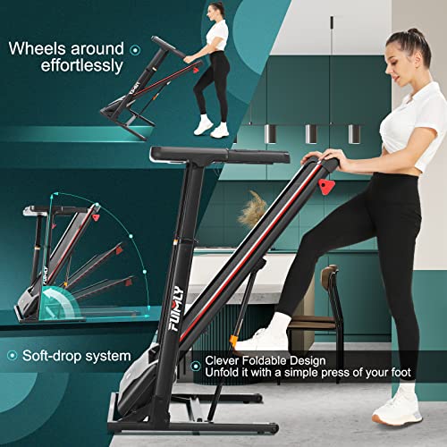 Treadmill with Desk Workstation & Adjustable Height, 300 lb Capacity, FUNMILY Walking Pad Treadmill with Desk & Incline, Folding Work Treadmill for Home Office