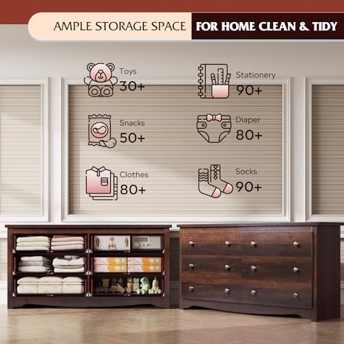 WLIVE Wood Dresser with 5 Drawers, Black Wooden Storage Cabinet, Organizer Drawers for Bedroom, Living Room, Hallway, Measuring 15.75" W * 31.50" D * 45.35" H ﻿