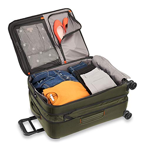 Briggs & Riley Domestic 22" Carry On Expandable Spinner - Luggage for Travel, Suitcases with Wheels, Softside Rolling Bag for Men & Women, Self-Repairing Zipper - ZDX Collection, Hunter
