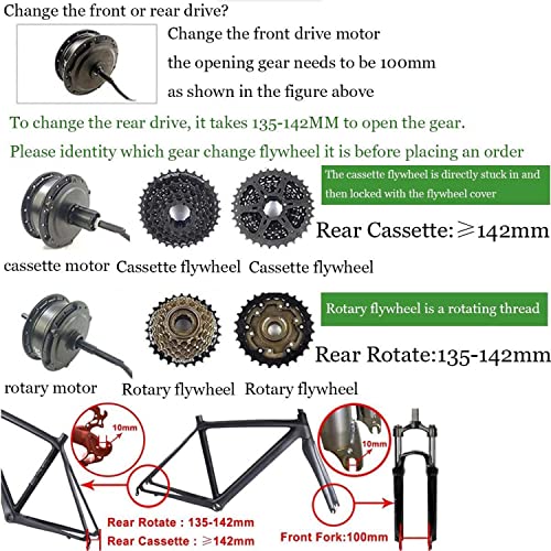 E-Bike Conversion Kit Electric Bike Conversion kit 20, 24, 26, 27.5, 28, 29, 700c inch Front Wheel hub Motor kit Motor Control LCD Display Brushless Motor hub,48V/1500W-26inch