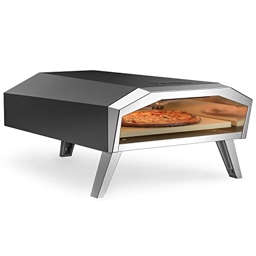 Westinghouse Pizzata 12E - Electric Pizza Oven w/ 12 Inch Ceramic Stone, Heats up to 750 Degrees for Countertop Artisan Style Pizza, Stainless Steel, Portable Outdoor Pizza Oven