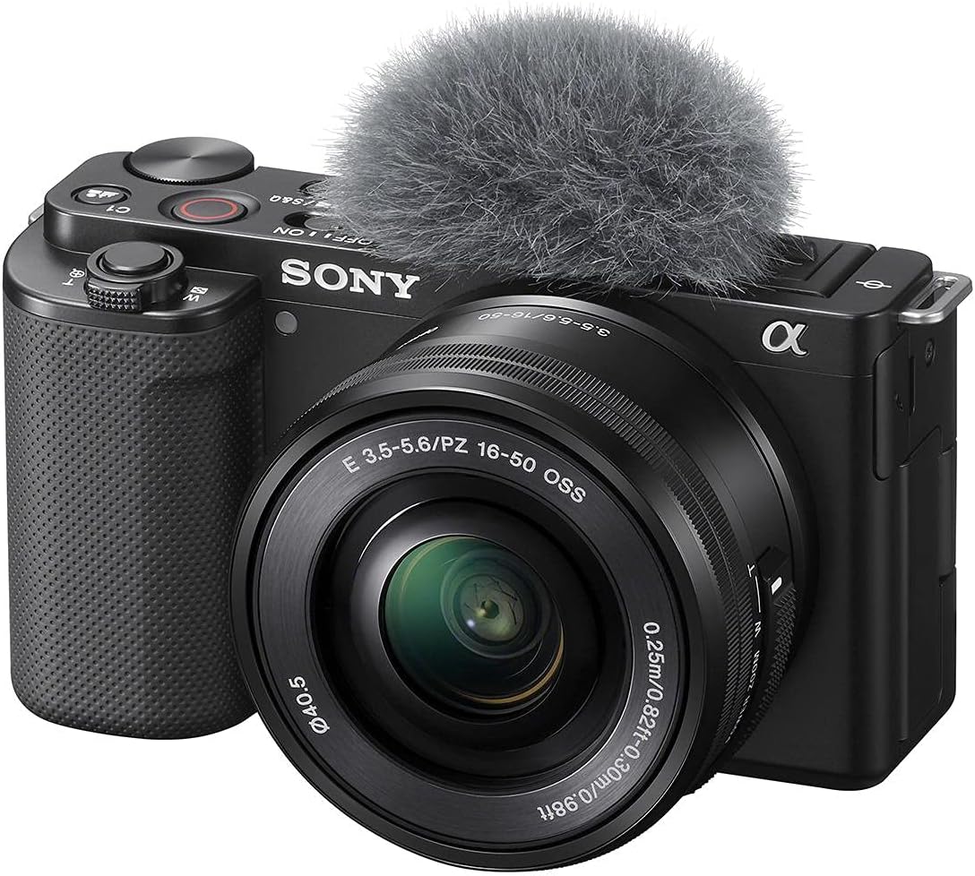 Sony ZV-E10 Mirrorless Camera with 16-50mm Lens, Black Bundle with Mac Photo Editing Software Suite, 32GB SD Memory Card, Shoulder Bag, 40.5mm Filter Kit