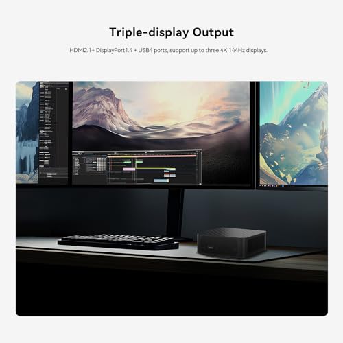 Beelink SER6-P Gaming Mini PC, Mini Computers with AMD Ryzen 9 6900HX (8C/16T up to 4.9Ghz), 32G DDR5+1TB M.2 2280 PCIe 4.0x4 SSD, WiFi 6, LAN 2.5G, 4K, BT 5.2, HDMI 2.1, DP 1.4, USB4