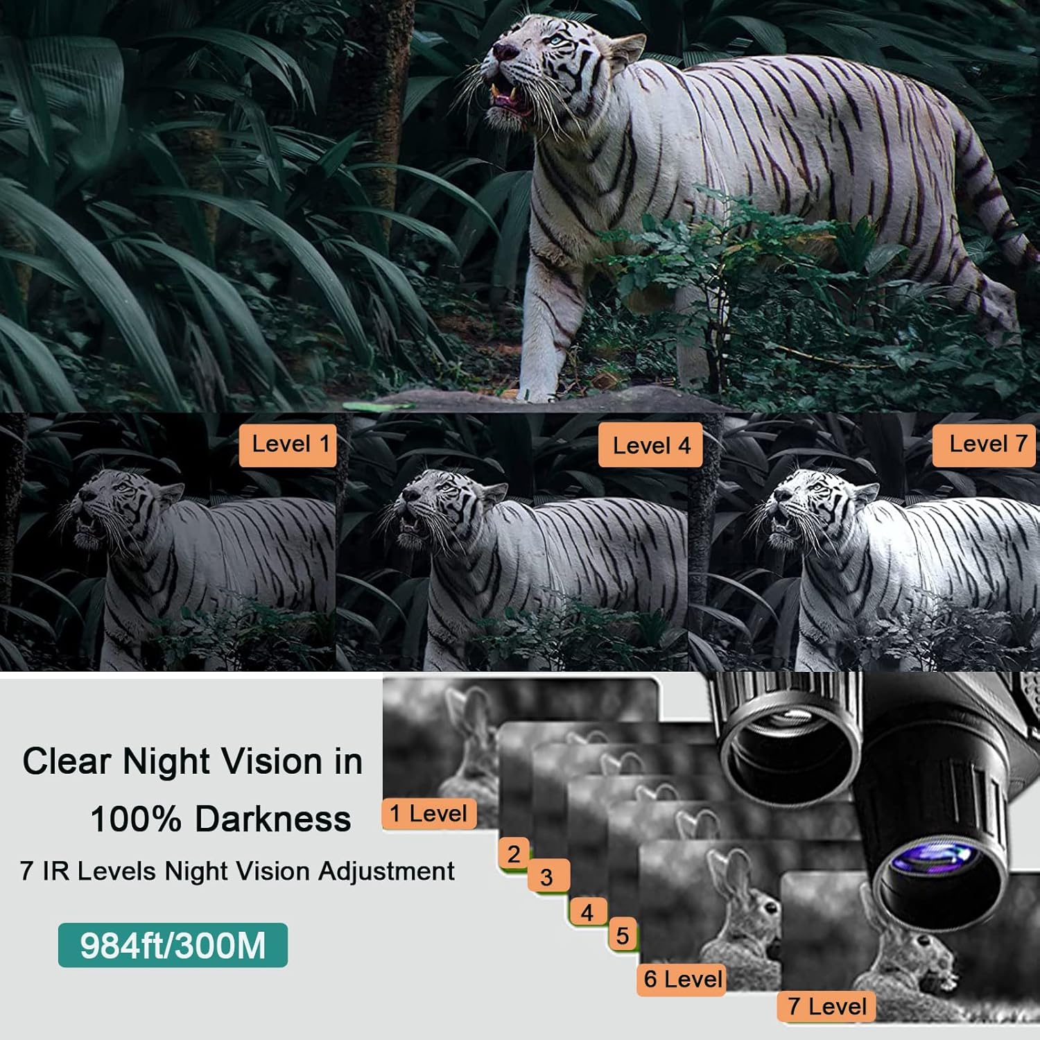 Night Vision Goggles and Day Binoculars for Viewing in 100% Darkness HD960p Image Video 32G TF Card-Digital Infrared Goggles Military for Hunting & Surveillance 984ft/300M in Dark with 2.5 LCD Screen