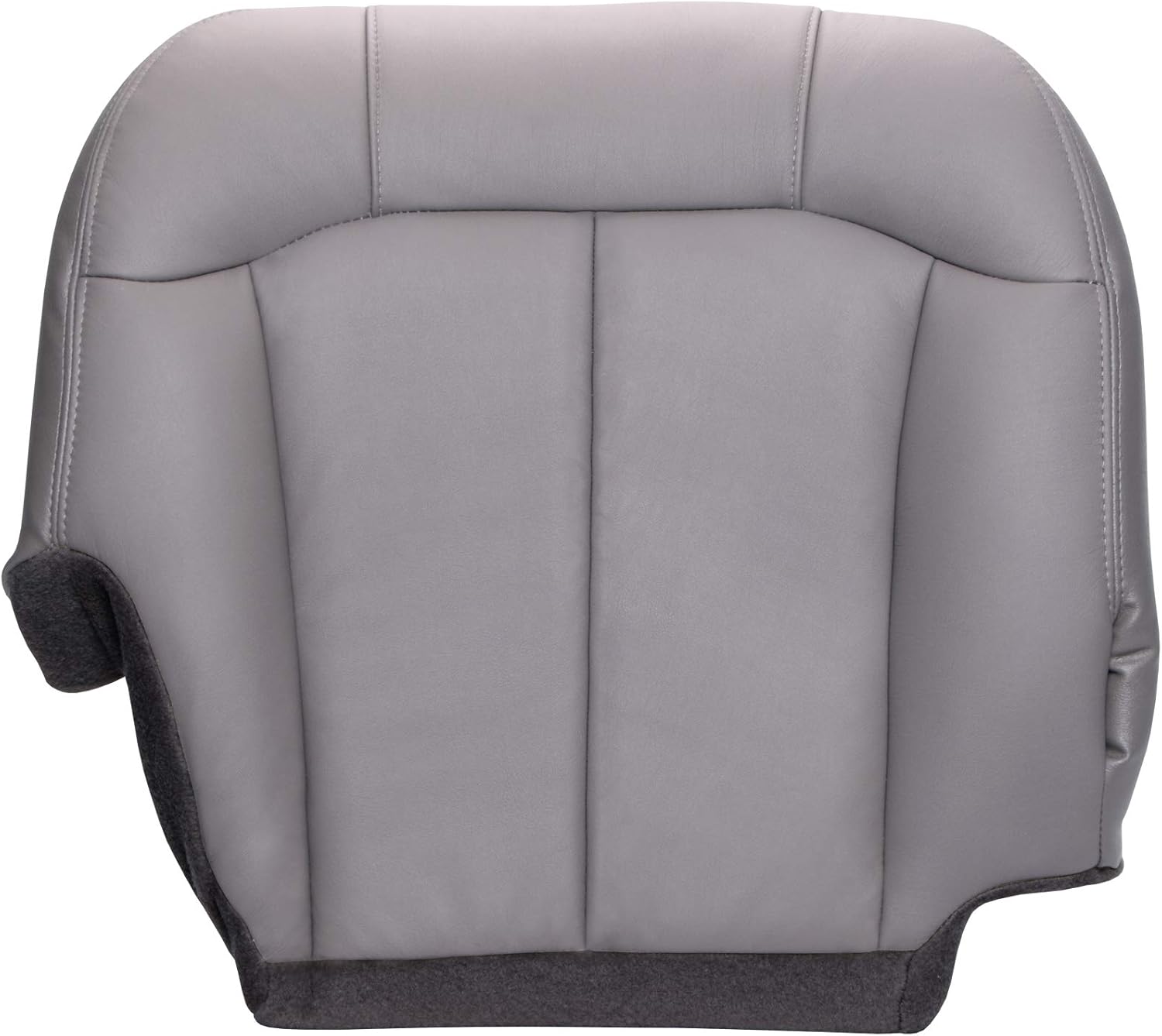 The Seat Shop Passenger Side Bottom Replacement Seat Cover - Medium Dark Pewter (Gray) Leather w/ Graphite Carpet Trim (Compatible with 1999 Chevrolet Silverado, GMC Sierra 1500, 2500, 3500)