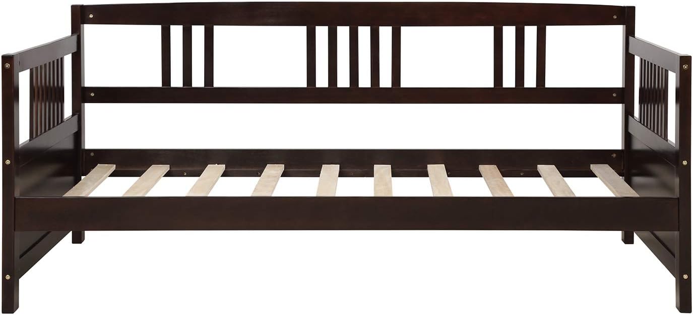 Modern Solid Wood Daybed, Multifunctional, Twin Size, Espresso