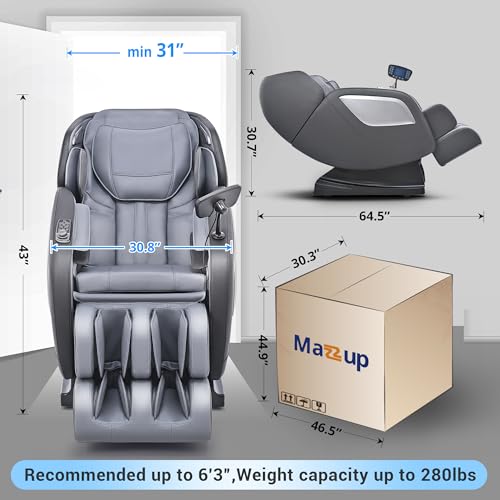Massage Chair Full Body with Heat, Full Body Zero Gravity Shiatsu Massage Chair, Kneading Recliner w/ 20 Auto Modes, Foot Massage, Bluetooth, USB Charging Port, Touch Screen Controller