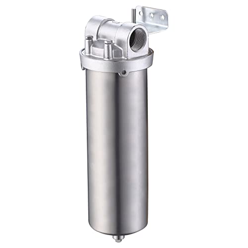 Amwater NSF Stainless Steel Filter Housing for 10" Filter Cartridge, 1" NPT Water Filter Housing for Whole House Water Purification of Stainless Steel 304