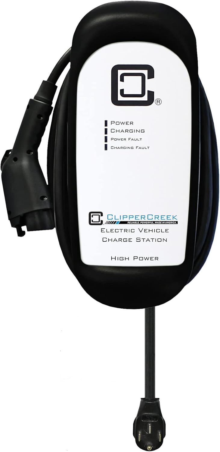 ClipperCreek 40 Amps, Level 2, 240 Volts, HCS-50P EV Charger NEMA 14-50 Plug, 25 feet Cable, Built for Indoor/Outdoor use, Compatible with All EVs, Made in USA