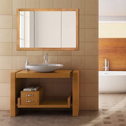 Design House 530576-NOK Richland Medicine Durable Nutmeg Oak Assembled Frame Bathroom Wall Cabinet w/Mirrored Doors, 36"