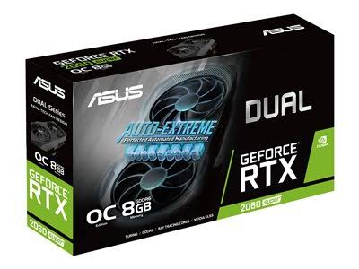 ASUS DUAL-RTX2060S-O8G-EVO-V2 - OC Edition - graphics card - GF RTX 2060 SUPER - 8 GB GDDR6 - PCIe 3.0 x16 - DVI, 2 x HDMI, Disp