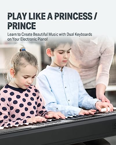 Donner 61 Key Keyboard Piano, Electric Piano Keyboard Kit with 249 Voices, 249 Rhythms - Includes Piano Stand, Stool, Microphone, Gift for Beginners, Black (DEK-610S)
