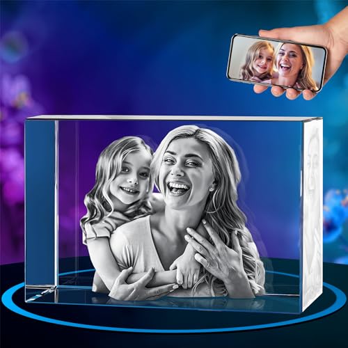 ArtPix 3D Premium Crystal Photo, Personalized Gifts for Mom, Women, Wife, Men, Her, Husband,Grandma, Great Customized Gift With Your Own Photo, Custom Birthday 3D Picture Rectangle, Couples Gifts