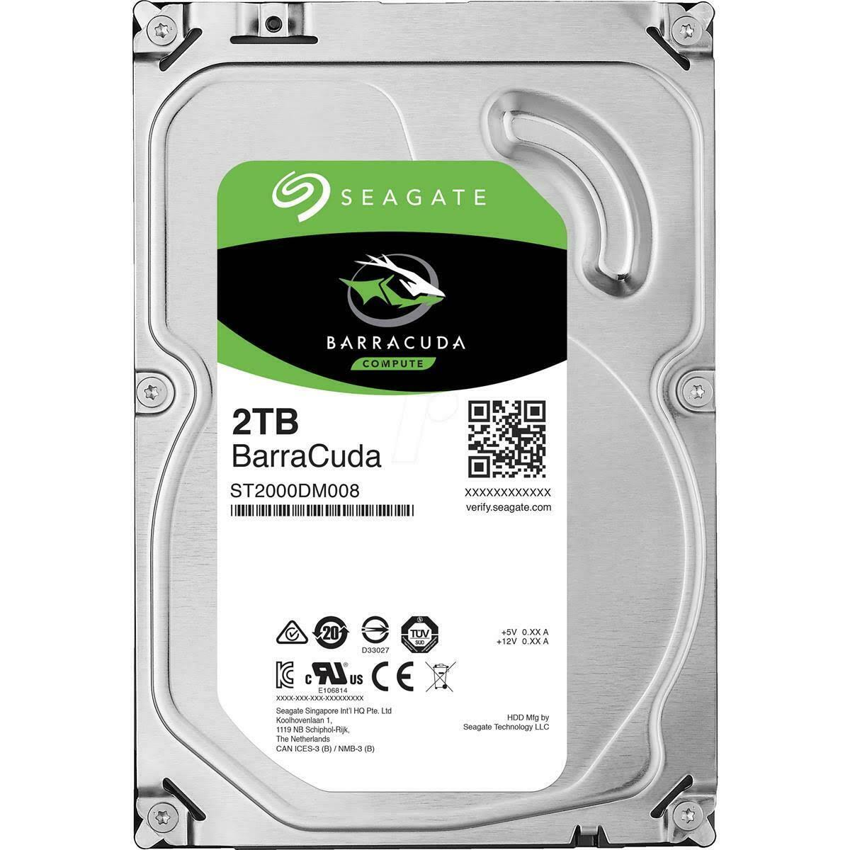 Seagate Barracuda 2TB Internal Hard Drive HDD–3.5 inch SATA 6Gb/s 7200 RPM Cache