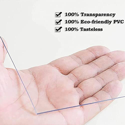 Clear Vinyl Plastic Floor Runner Protector 1.5mm Thick Runner Rug Hardwood Cover Protector Clear Carpet, Wood Floor/Tile/Table Top Waterproof Rug Runner,90/114cm Wide,length 50-400cm,Area Rug Clear Vi