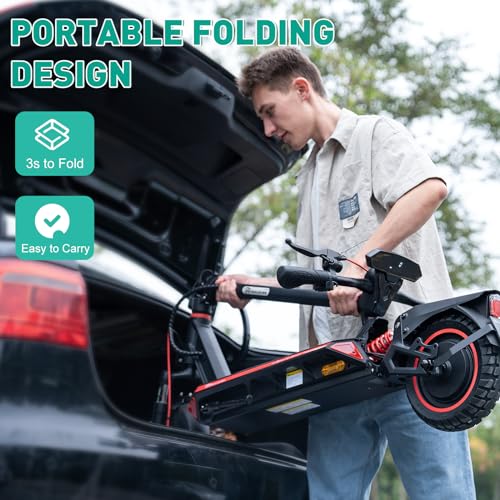 EVERCROSS A1 Electric Scooter for Adults - 800W Portable Commuting Scooter with Double Braking System, Dual Suspension and 10'' Honeycomb Solid Tires, Up to 31 Miles Long Range & 28 Mph…