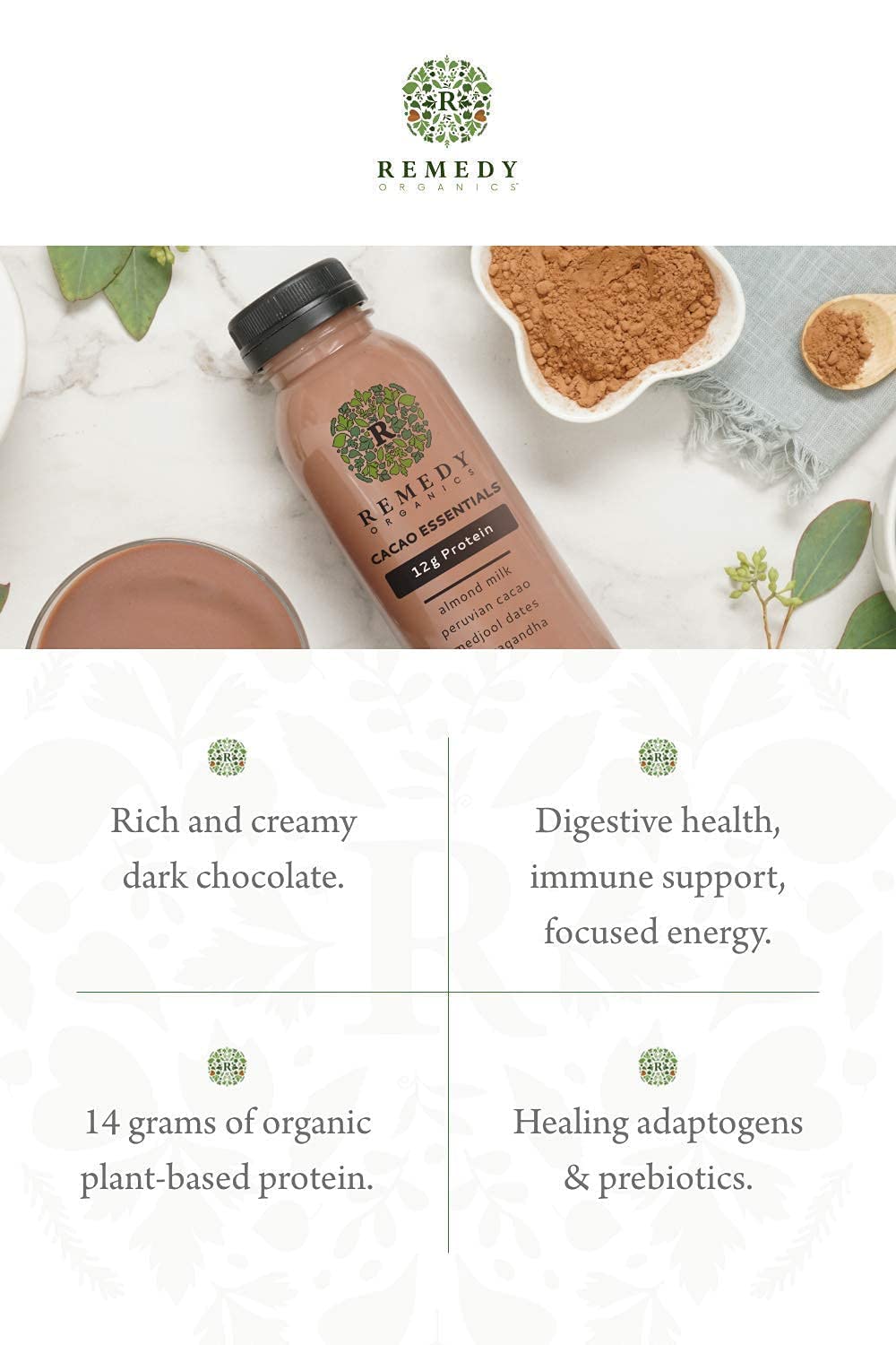 Remedy Organics Assortment Case 10-Pack | Plant Based Protein Shakes, Ready to Drink | USDA Organic, Gluten Free, Dairy Free, Soy Free Pack of 2